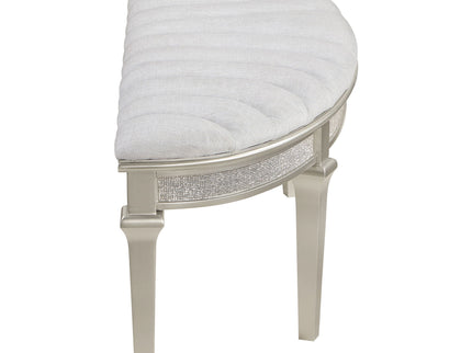 Colwood - Upholstered Curved With Channel Tufting And Slender Tapered Legs - Silver Gray