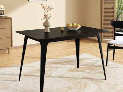 5 Piece Dining Set With 1 Table And 4 Upholstered Chairs - Black / Light Gray