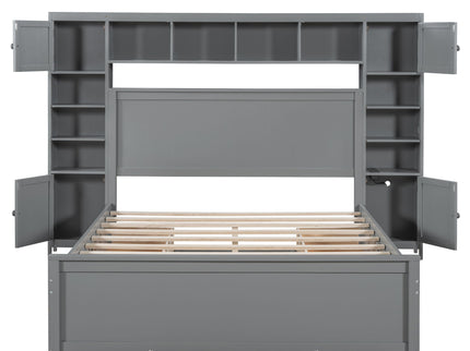 Bed With All In One Cabinet, Shelf And Sockets