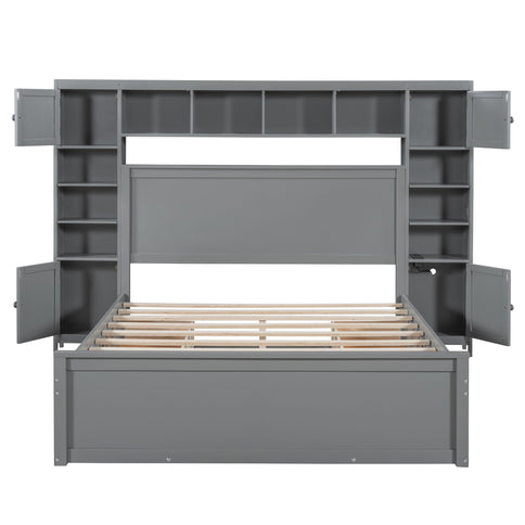 Bed With All In One Cabinet, Shelf And Sockets