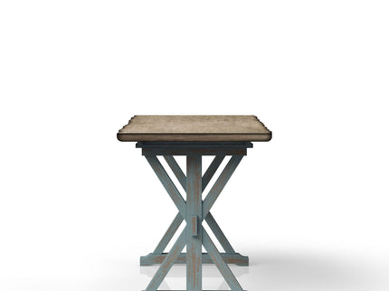 X Based Counter Height Dining Table - Aqua Blue