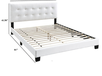 Modern Style Bed With Upholstered Rectangle Headboard