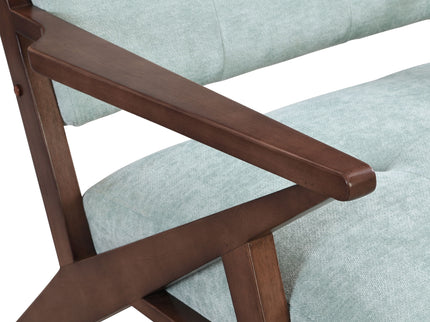 Modern Accent Chair With Plush Cushions, Angled Arm Design - Green