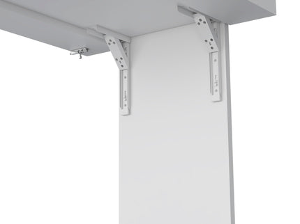 Wall Foldable Table With Multiple Shelves - White