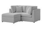 Gray / 2 Seater Sectional And Ottoman