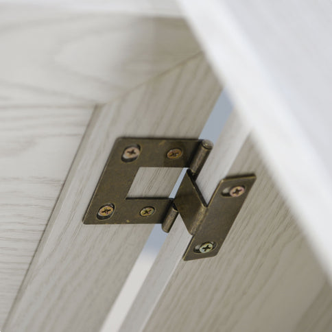 Storage Cabinet With 3 Mirrored Acrylic Doors, Adjustable Shelves