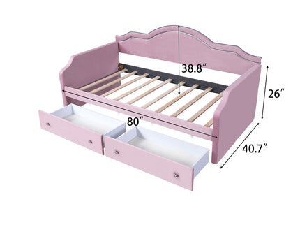Upholstered Daybed With LED Lights And 2 Drawersme