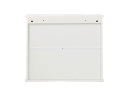 Louvered Double Door Wall Mounted Bathroom Cabinet - White