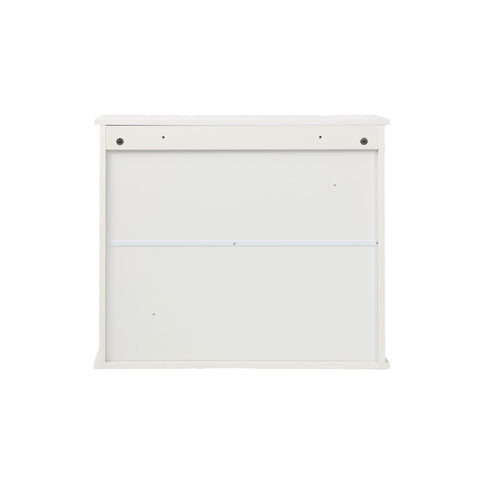 Louvered Double Door Wall Mounted Bathroom Cabinet - White