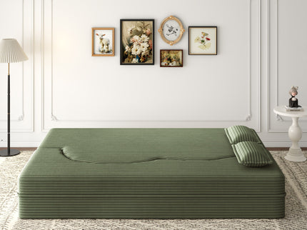 Convertible Foam-Filled Sleeper Sofa Bed With 2 Pillows