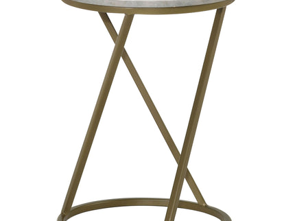 Balboa - Round Accent Side Table With Sculptural Base - White