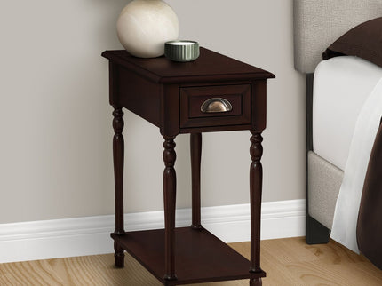 Accent Side Table, 2 Tier, Storage Drawer, Stylish Traditional Design