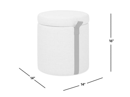 Brandy - Round Upholstered Storage Ottoman With Accent