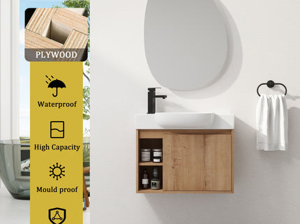 Sleek Design Freestanding Bathroom Vanity With Sink, Soft Close Door