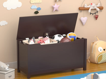 Toy Box Storage With Safety Hinged Lid