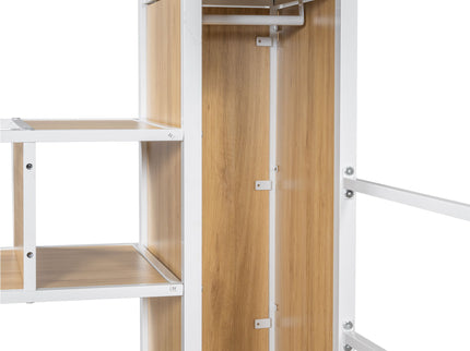 Loft Bed With Built In Work Station, Wardrobe, Storage Staircase And LED