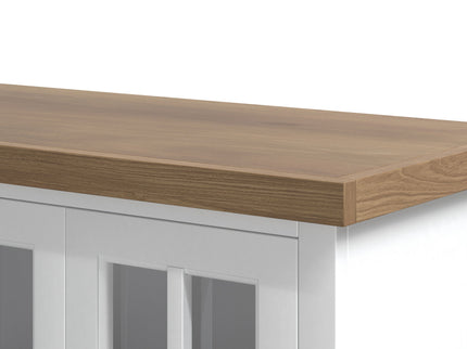 Fireplace TV Stand Console & Fixed Shelves