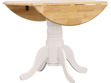 Greer - 5 Piece Dining Set With Drop Down Leaf Table And Curved Back Chairs - White