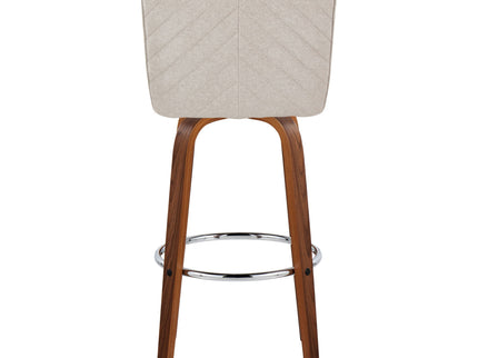 Henry - Contemporary Fixed Height Barstool With Swivel With Round Footrest (Set of 2)