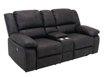 Reclining Console Loveseat - Black - Fabric