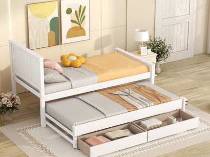 Platform Bed With Trundle And Drawers