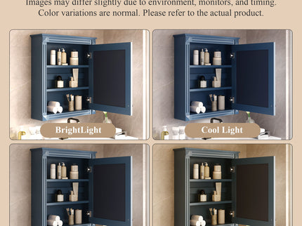 Wall Mounted Bathroom Storage Cabinet With Mirror, Medicine Cabinet With Height Adjustable Shelf