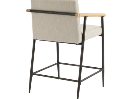 Mid Century Modern Counter Stool Set With Iron Frame