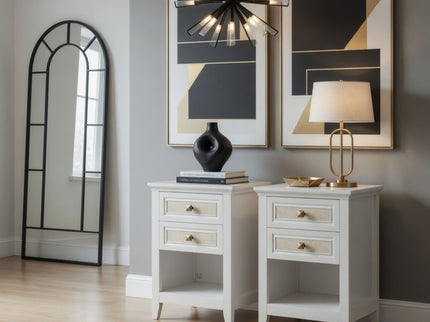 Nightstand With 2 Drawers Bedside Table