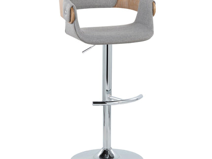 Elisa - Mid Century Modern Adjustable Barstool With Swivel With Rounded T Footrest (Set of 2)