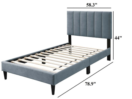 Bed With Channel Tufted Adjustable Headboard