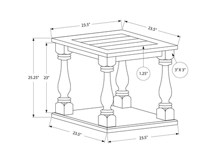 Accent Table, 2 Tier, Square, Traditional - Espresso