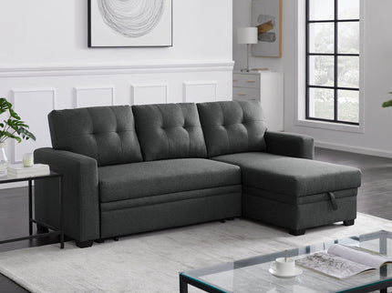 Upholstered Pull Out Sectional Sofa With Chaise