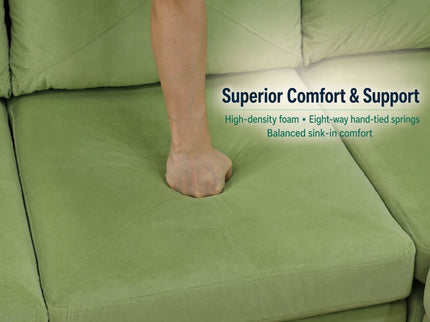 Modular L - Shaped Sectional Sofa, 6 Seater, 4 Piece Couch With Chaise - Green
