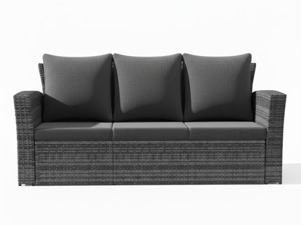 All-Weather Wicker 3 Seat Patio Sofa With Thick Cushions