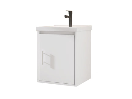 20" Floating Bathroom Vanity Combo With Wall Cabinet, Ceramic Sink & Soft Close Doors - White