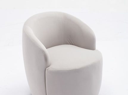 Swivel Accent Armchair Barrel Chair With Powder Coating Metal Ring