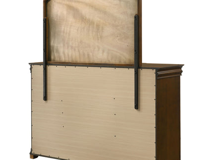 Leonide - 9 Drawer Dresser With Mirror - Cherry