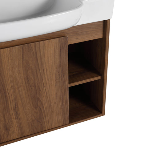 Wall Mounted Bathroom Vanity With Sink & Soft Close Door