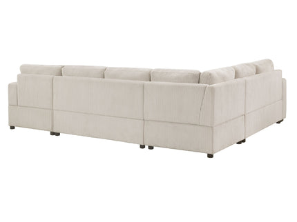 Oversized Sectional U-Shaped Sofa With Chaise Lounge And Three Soft Throw Pillows