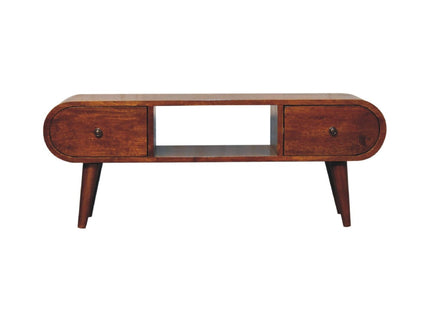 Solid Wood Circular TV Unit