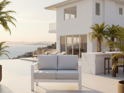 Patio All-Weather Loveseat With Thick Cushions