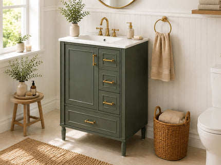 Modern Bathroom Vanity With Sink, Soft Close Doors, 3 Drawers