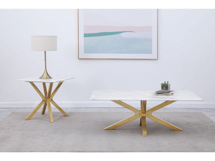 Maciel - Coffee Table With Accents - White Marble