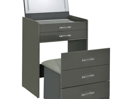 Ayuba - 3 Drawer Makeup Vanity Table With Mirror And Stool