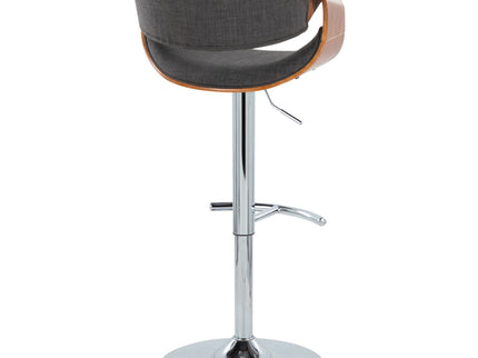 Curvo - Mid Century Modern Adjustable Barstool With Swivel With Rounded T Footrest (Set of 2)
