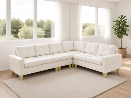 Modular L - Shaped Sectional Sofa 6 Seater 4 Piece Couch With Chaise