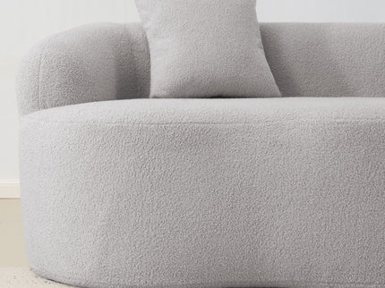 Curved Loveseat Sofa With Round Armrest