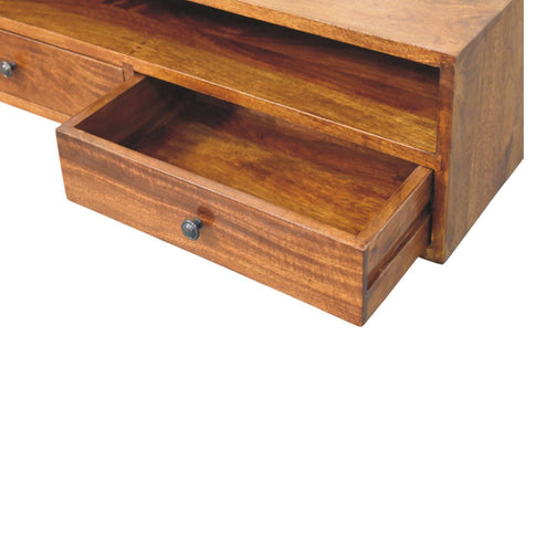 Lunar - 2 Drawer Wall Mounted Media Unit - Brown