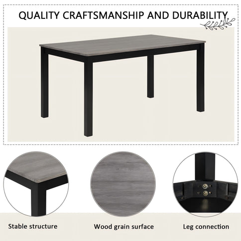 Modern Dining Table Set With Upholstered Chairs For Dining Room