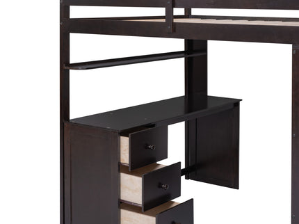 Loft Bed With Drawers, Desk, And Wardrobe
